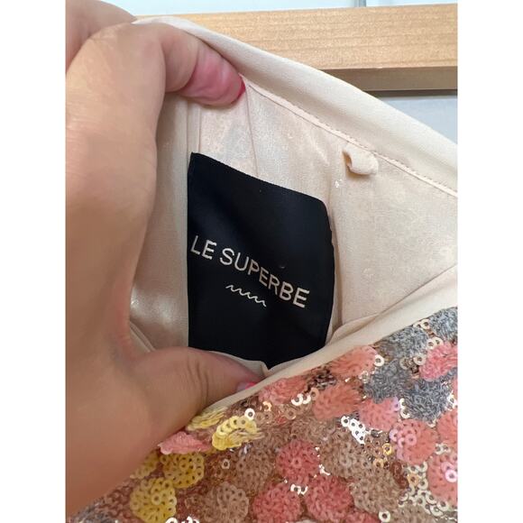 NEW Le Superbe Sundrop Sequined Lined Geometric Pattern Midi Skirt Pink Size: 2 - Picture 4 of 8